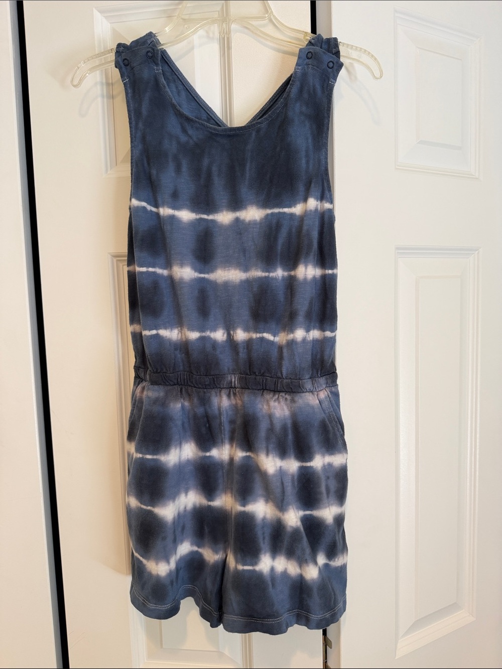 GAP Navy and White Tie-Dye Romper